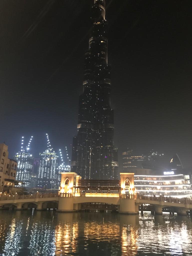 Burj Khalifa, so tall that the top is cut off in the photo